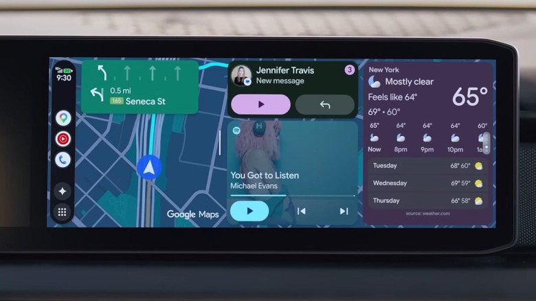Google's Android Auto visual widgets preview from IO event.